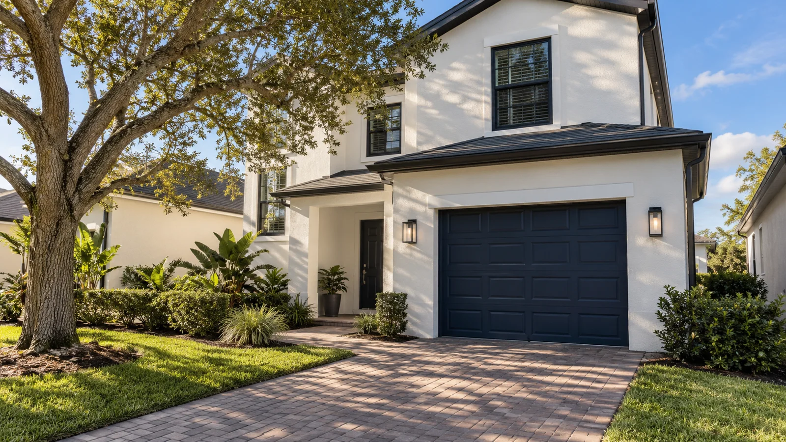 Garage door design and equipment illustration